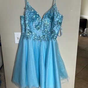 Size 14 sparkly sky blue dress